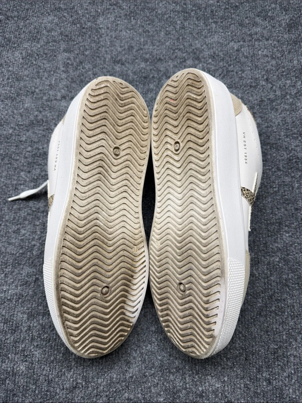 Vintage Havana White Sneakers with Gold Star Accent